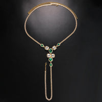 Nightclub Rhinestone Body Chains Lady Sexy Lvzuan Drop-shaped T-back