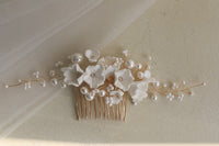 Ceramic Flower Hair Comb Bride Simplicity