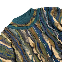Heavy Industry Bitter Gourd Pattern Jacquard Three-dimensional Wave Retro Pullover Sweater Men