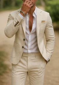 Men's Casual Printed Two Button Blazer
