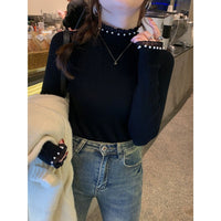 Sensual Semi-high-neck Knit Top