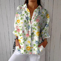 Women's European And American Fashionable Floral Pattern Printed 3D Shirt