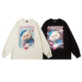 Men's Cartoon Cat Printing Couple Loose Long-sleeved Sweater Sweatshirt Men's Coat