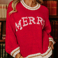 Christmas Sled Alphabet Knitting Color Matching Sweater