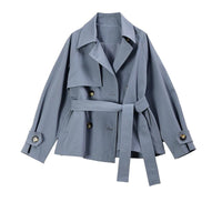 Womens Cropped Trench Coat With A Cinched Waist For A Slimming Look