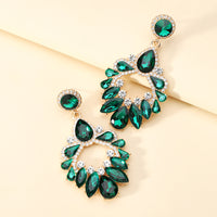 Crystal Wreath Drop Earrings Sparkly Rhinestone Statement Jewelry For Women Wedding Party Prom Festival Daily Wear