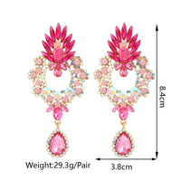 Luxury Full Rhinestone Teardrop Pendant Large Earrings Elegant Fashion Statement Jewelry Women Party Prom Wedding Accessories
