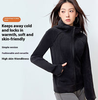Hooded Sweater Double-sided With Velvet Cardigan Zipper Coat
