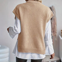Womens Knitted Vest With Twist And Cable Details