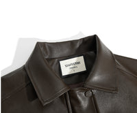 Brown-brown Autumn Trendy Leather Jacket