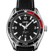 Rotating Dial Watch Outdoor Casual Business Waterproof Quartz Leather Strap For Men