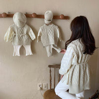 Linen Pattern Sweater Layered Oversized Loose Knit Vest