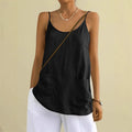 Cotton And Linen Camisole Womens Loose-Fitting Top With Pockets