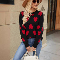 Knitted Jacquard Crew-neck Pullover Long-sleeve Knitwear Sweater
