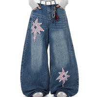 Retro XINGX Patch Machete Jeans Loose Wide Leg Pants