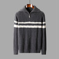 Thickened Zipper Lapel High Collar Loose Sweater
