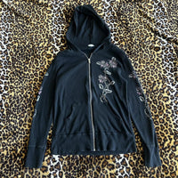 European And American Street-style Winged Print Zip-up Hoodie