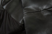 Double Breasted Suit Collar PU Leather Coat