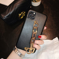 Compatible with Apple , Wrist Strap Chain Leather