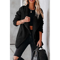 Fashion Casual Wool Lamb Jacket Zipper Pocket Fleece Coat