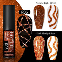 Nail Gel With A Glittery Brushed Finish And Reflective Sequins