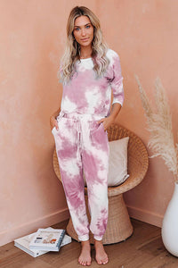Tie Dye Print One Piece Pajamas Loungewear