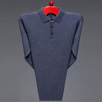European And American Thickened Solid Color Polo Collar Knitwear Sweater