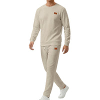 Embossed Letter Crewneck Sweatshirt And Pants Set