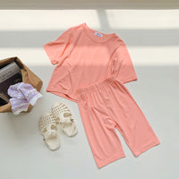 Modal Children's Pajamas Short-sleeved Thin Bellyband Homewear Suit