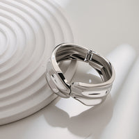 Versatile Light-luxury Punk-style Open Bangle With A Wide Design