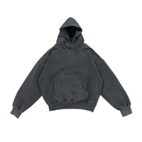 Washed High Street Short Double-layer Hoodie