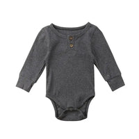 Infant Sunken Stripe Cotton Long Sleeve Triangle Rompers