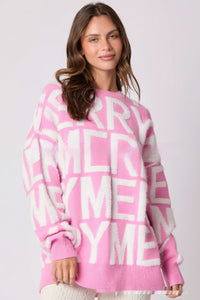 Women's Christmas Letter Loose Pullover Sweater