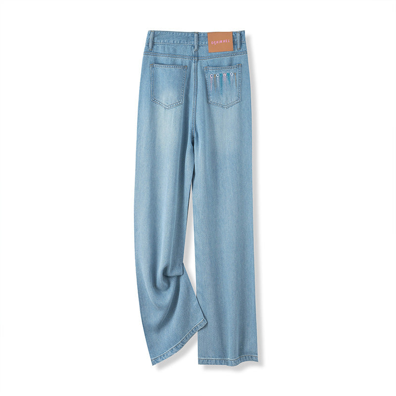 Ultra-thin Series Tencel Lyocell Wide-leg Jeans