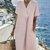 Shirt Dress For Ladies Casual Style Featuring Marine Creatures Motif