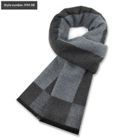 Mens Wool-Blend Plaid Scarf Winter Warmth & Extra Thickness