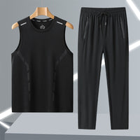Men's Fashionable Breathable Crew-Neck Sleeveless Vest Set