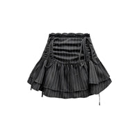 Sweet And Stylish Preppy-style Patchwork Skirt