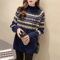 Women's Contrast Wool Sweater Outerwear Sweater