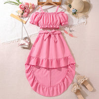 Girls Retro Printing Fashion Unique Two-piece Set