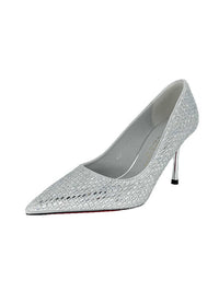 Pointed Stiletto Heel Silver High Heel Banquet Wedding Shoes