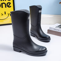 Women's Long Rain Boots Mid-calf Waterproof Shoes New