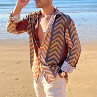Long Sleeve Shirt Simple Printed Men's Casual Printed Shirt