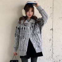 Twist Weave Thick Thermal Knitting Cardigan