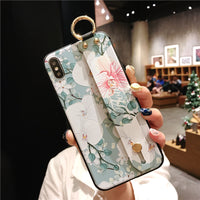 Wrist Strap Bracket Apple 12 Phone Case Color Ethnic Style Black And White Stripes