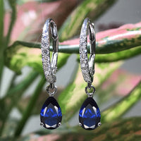 Water-drop Zircon Earrings For Women Pear-shaped
