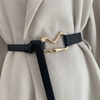 Thin Belt With Suit Coat Knot Decoration