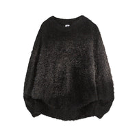 Fashionable Loose-fit Casual Solid-color Crewneck Sweater