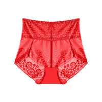 Women's Plus Size High Waist Belly Contracting Lace Underwear