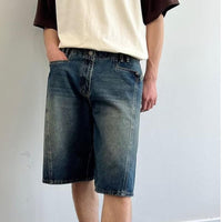 Washed Do The Old Cowboy Shorts Men's Loose Straight Shorts